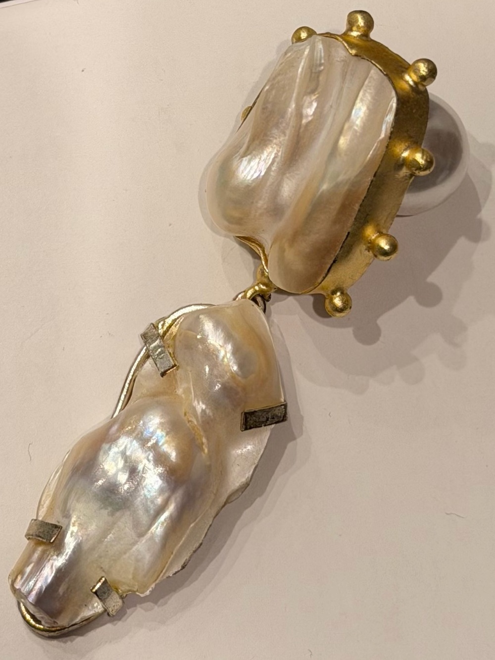 LIKE NEW. PEET DULLAERT Baroque Pearl Drop Earrings. Single.